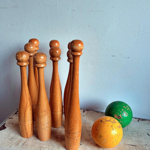 Classic Wooden <b>Bowling</b> Skittles Set Handcrafted Nine Pin Game Eco Friendly Wooden Family Entertainment Toy Kids Adults - Product Image 5