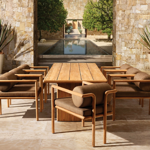 Mesa Rectangular de Madera Maciza de Teca en Oferta, Muebles de Comedor Duraderos de Estilo Moderno para Uso en Interiores/Exteriores - Product Image 3