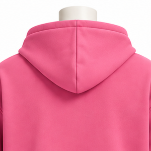 Hot <b>Pink</b> <b>Mens</b> Full Zip Hoodie Chenille Letter Patch Heavyweight Fleece Oversized Casual Streetwear <b>Sweatshirt</b> with Front Pockets - Product Image 4