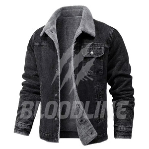 Women's <b>Denim</b> Blouson Jacket Full Sleeve Single Button Button Collar Cotton Lined Washed Solid Black Winter <b>Coat</b> Quick Dry - Product Image 6