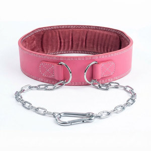 Cinturón de levantamiento de pesas de cuero con cadena de acero de calibre grueso, venta al por mayor, precio económico, servicio OEM, cinturón de powerlifting de tela de alta calidad - Product Image 2