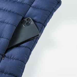 Adult Unisex Warm Montane Cotton <b>Gilet</b> <b>Navy</b> Blue Color Stand Collar Eco-Friendly Front Customizable Outerwear Quilted Packable - Product Image 4