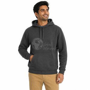 Nouveau sweat à capuche en polaire épaisse avec broderie de logo personnalisé, fermeture éclair 1/4, col montant, tricoté ample pour l'hiver, unisexe - Product Image 6