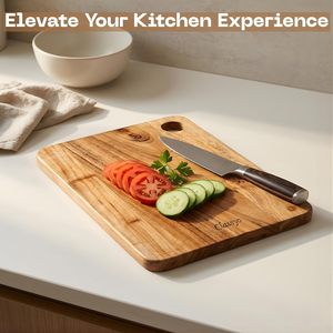 Rectangle <b>Wooden</b> Chopping Board With Knife Anti-Slip Kitchen Cutting Block 1.5cm Thick Single <b>Piece</b> Package - Product Image 6