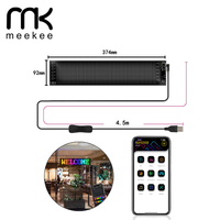Tablero de Mensajes LED Desplazable para Interiores de Auto Meekee, Control por Aplicación, 16x64 Puntos, Modelo en Inglés MK-SLEDBD-1664, Certificado CE ROHS