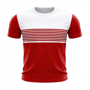 Men's Casual Summer Short Sleeve Knitted 100% Cotton Oversized T-Shirt 300g Silk Screen Printed Front Custom <b>Logo</b> Blank Design - Product Image 4