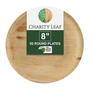 Piatto Rotondo Usa e Getta da 8 Pollici Realizzato in Foglia di Palma Naturale - Product Image 3