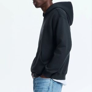 Vente en gros de sweat à capuche oversize vierge personnalisable en molleton de coton épais, style streetwear décontracté - Product Image 1