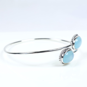 Wholesale Multi-Gemstone Spiral <b>Bangle</b> <b>Bracelet</b> 925 Sterling <b>Silver</b> Plated Adjustable Wrap Cuff Jewelry for Women - Product Image 3