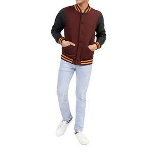 Blouson universitaire unisexe formel avec manches contrastantes à motifs, fermeture éclair, imperméable, pour le printemps, taille XS, idéal pour les soirées de jeux par temps froid - Product Image 1