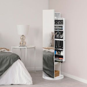 Armadio Portagioie con Specchio a Figura Intera a 360 Gradi, Grande Capacità, Organizzatore Chiudibile con Elegante Soluzione di Archiviazione - Product Image 2