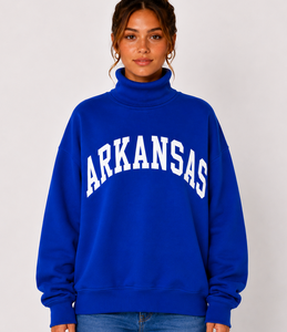 Sudadera Oversize de Cuello Alto para Mujer con Logo Personalizado Estampado Frontal 100% Algodón Felpa Manga Larga Otoño Invierno Tipo Pullover ODM Lavado - Product Image 2