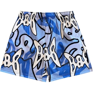 Shorts en maille pour homme personnalisés, respirants, en tissu torsadé, pour le basketball, la gym, design streetwear tendance - Product Image 1