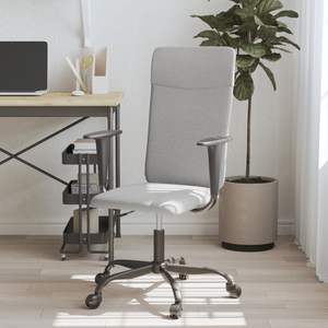 Chaise de bureau en tissu gris clair - Product Image 1