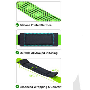 Bandes de maintien de poignet unisexes légères, renforcées en silicone, pour une prise ferme et antidérapante, sangles de musculation, prix de gros, service OEM - Product Image 2