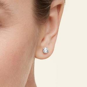Pendientes de Diamante Redondo Cultivado en Laboratorio con 4 Puntas, Oro Amarillo Sólido de 14K, 18K, 22K, VVS, VS, SI, D a G, Joyería Fina de Lujo, Regalo, OEM, ODM - Product Image 5