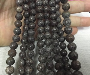 ลูกปัดหินออบซิเดียนสีน้ำตาลลายเกล็ดหิมะทรงกลม หินธรรมชาติ สำหรับทำเครื่องประดับ DIY ขายส่ง - Product Image 3