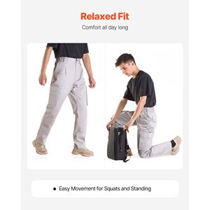 Pantaloni Cargo da Uomo in Cotone Ignifugo con Vita Elastica e Tasche Rinforzate - Product Image 3