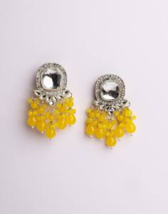 Pendientes de Araña de Lujo en Color Amarillo Pastel con Cuentas, Hechos a Mano, de Aleación de Zinc Chapada en Oro, Joyería Étnica Tradicional para Bodas, para Mujer - Product Image 3