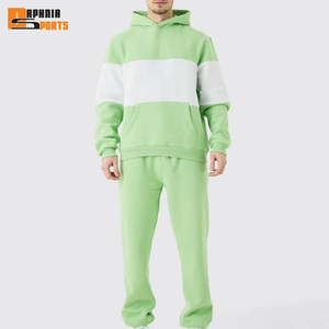 100% Cotton Material Made Streetwear Tracksuits For Men Contrast Colors Gym Fitness <b>Tech</b> Fleece Training Men Hoodie & Sweatpants - Product Image 1