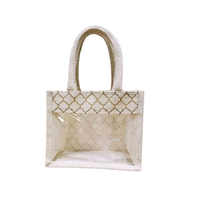 Sacs-cadeaux en jute de faveur de mariage de taille moyenne écologiques les plus vendus pour les paniers de chambre panier avec fenêtre transparente à l'avant
