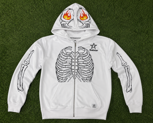 Sudadera con Capucha Blanca para Hombre Salstar, con Cierre, Estampado de Calavera, Estilo Casual, Corte Regular, para Otoño - Product Image 6