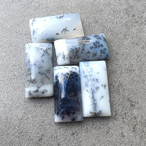 Agate Dendritique Naturelle Cabochon Coupe Rectangulaire Qualité AAA Blanc Noir Certifiée par un tiers Vente en gros Pierre précieuse Toutes tailles - Product Image 5