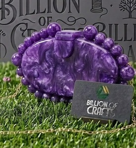 Bolso de Mano de Resina Hecho a Mano de Primera Calidad, con Cuentas de Cristal, Cadena de Mano, Correa de Hombro, Bolso de Noche de Diseñador, Colección Boutique para Bodas y Fiestas - Product Image 1