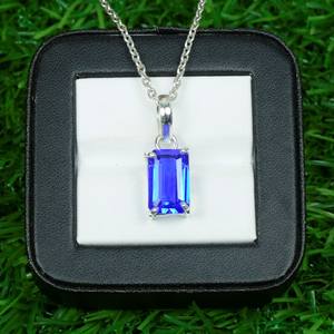 Collier avec pendentif Tanzanite pour femme en argent sterling 925, bijou pierre de naissance de décembre, gemme bleue naturelle, cadeau - Product Image 1