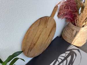 Planche à découper rectangulaire en bambou naturel de qualité supérieure, écologique, résistante au lave-vaisselle, légère, avec poignée, pour la cuisine - Product Image 2