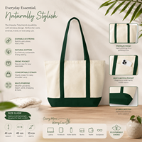 Sac fourre-tout pour femme en toile 100 % coton robuste, imprimé sur mesure, réutilisable, léger, avec doubles poignées d'épaule, écologique et durable