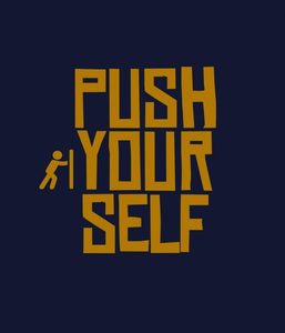 Camiseta sin mangas azul marino para mujer con estampado 'Push Yourself', cuello redondo, ropa informal para entrenamiento, 100% algodón, tejido transpirable, logo frontal - Product Image 5