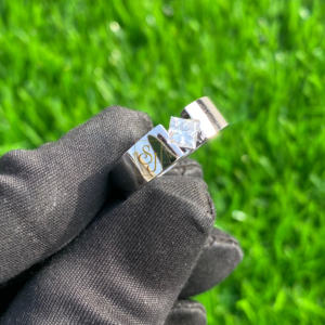 Luxury Custom Men's 14K White Gold Solitaire Princess Diamond Band Original <b>Iced</b> Nugget Cluster Pinky Bling Wedding Engagement - Product Image 2