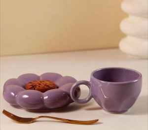 New Vision <b>Ceramic</b> Pillow Cup Saucer Set <b>Coasters</b> | Modern Luxury Macaron Pink Coffee Mug | Creative Aesthetic Tea Set for Home - Product Image 5