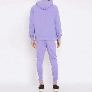 Ensemble de survêtement lavande pour homme : sweat à capuche et pantalon de jogging – Tenue décontractée deux pièces pour la gym, le jogging et le streetwear - Product Image 3