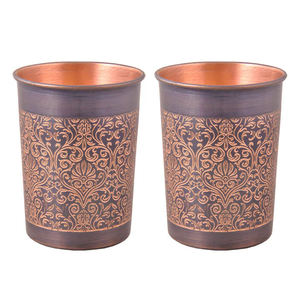 Bouteille d'eau en cuivre à motif de parchemin antique, décorative, anti-fuite, réutilisable, de qualité supérieure, pour boissons bien-être, cadeau - Product Image 5