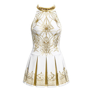 Uniforme de Porristas Personalizado de Poliéster, Diseño Elegante para Equipo, Transpirable y Ligero para Entrenamiento y Competencia de Grupos de Baile Femeninos - Product Image 1