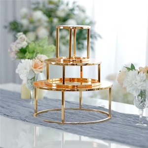Elegant layered metal cake stand <b>crafted</b> to elevate dessert presentation for all occasions - Product Image 5