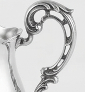 Ensemble sucrier et crémier vintage en métal gaufré, rond, brillant, fait main, pour la décoration de table - Product Image 2
