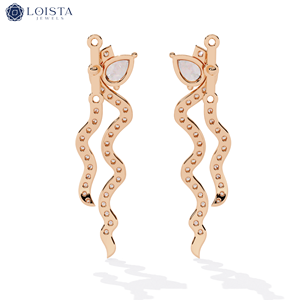 Pendientes de Diamantes Cultivados en Laboratorio con Corte Redondo y Bug Cut en Oro Blanco de 14K para Mujer, Regalo de Lujo Certificado para Boda, Aniversario, Elegante - Product Image 4