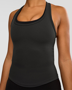 Camiseta sin costuras para mujer, cuello halter, color liso, para entrenamiento, yoga, con relleno, deportiva. - Product Image 5