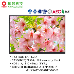 13,5 <span class=keywords><strong>inch</strong></span> 2256x1504 Giao diện EDP Góc nhìn toàn diện 70% NTSC Xử lý bề mặt bằng lớp phủ cứng Màn hình cảm ứng IPS TFT <span class=keywords><strong>LCD</strong></span> Đèn nền LED - Product Image 4