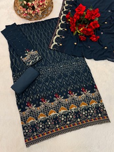 Salwar Kameez Moderne Semi-Cousu en Faux Georgette Brodé pour les Occasions de Diwali, Mariages et Fêtes - Product Image 5