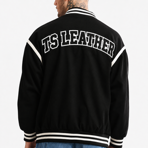 Wholesale Customized Color Size Embroidery Patches Canvas Stand Collar Front Logo Windproof Breathable Winter Vintage Jacket Men - Product Image 2