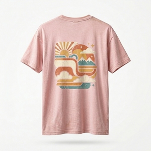 เสื้อยืดคอกลมแขนสั้นทรงปกติผ้าคอตตอนหนาน้ำหนักมากลายกราฟิกวินเทจสำหรับผู้ชาย พร้อมส่ง - Product Image 2