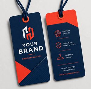 Custom Luxury Embossed Logo Thick Paper Hang Tags with UV Printing Eco-Friendly for <b>Clothing</b> Bags & Shoes - Product Image 2