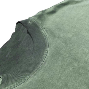 T-shirt unisexe en coton délavé aux enzymes, coupe ample, épaules tombantes, effet usé, style streetwear hip-hop - Product Image 3