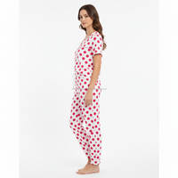 Private Label 100% Baumwoll-Jersey Herren Sommer Übergrößen-Schlafanzug mit Eigenem Logo Punktmuster Pyjama-Set Hochwertig Weich