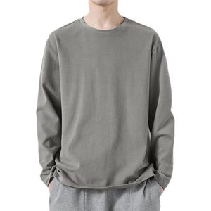 Camiseta de Manga Larga para Hombre, Estilo Urbano, Cuello Redondo, Algodón, Informal, Transpirable, para Uso Diario - Product Image 3