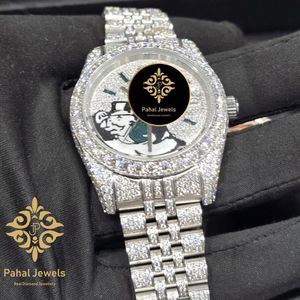 Montre de luxe Pahal Jewels pour femme, boîtier rond en acier inoxydable 38 mm, mouvement à quartz analogique, bracelet lumineux tendance - Product Image 4
